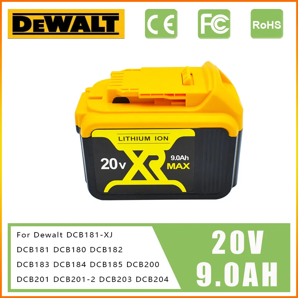 

DeWalt 20V 9000MAH For DeWalt 9.0AH Battery Power Tools Batteries Replacement DCB181 DCB182 DCB200 DCD780 DCD785 DCD795