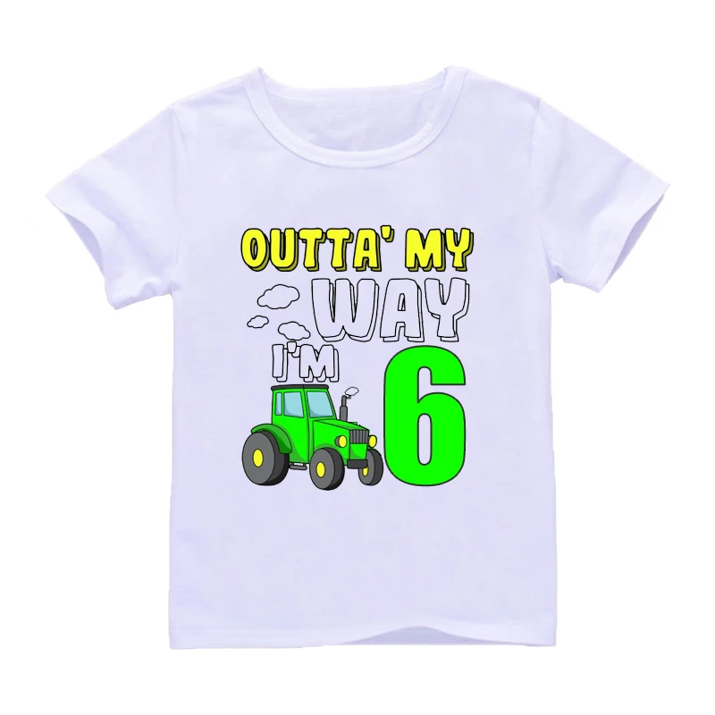 Детские футболки на день рождения с принтом в виде трактора детские для