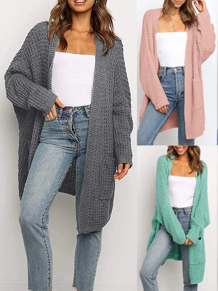 

Fashion Knitted Sweater Cardigan Women Soft All-match Casual Lazy Style High Street Harajuku V -neck Knitted Cardigan Coat