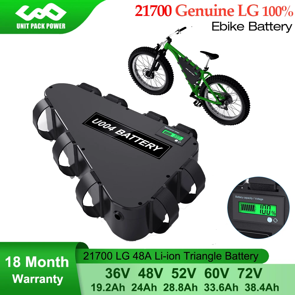 36V 48V 52V 60V 72V Triangle Ebike Battery 21700 LG Electric Bicycle Back Pack for Escooter 500W 750W 1000W 1500W 2000W 3000W