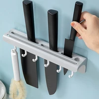 wall mounted kitchen knife storage holder hotel restaurant multifunctional shelf punchless kitchen slicing tool cutlery rack