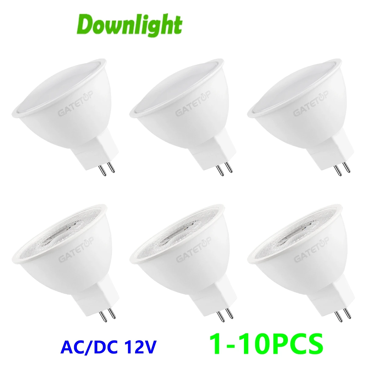 Foco LED MR16 GU 5,3 AC DC12V 3W-7W, luz diurna blanca cálida,...
