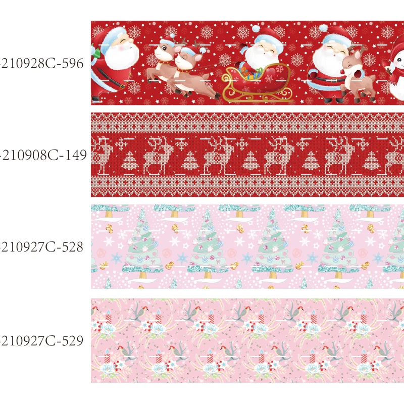 

Red and Pink Cartoon Christmas Decoration Grosgrain Ribbon Printed 25mm 38mm 10yards for Hairbows Diy Decoration Material
