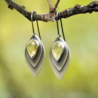 gorgeous hanging earrings leaf shape durable no inflammation hook earrings women earrings dangle earrings 1 pair