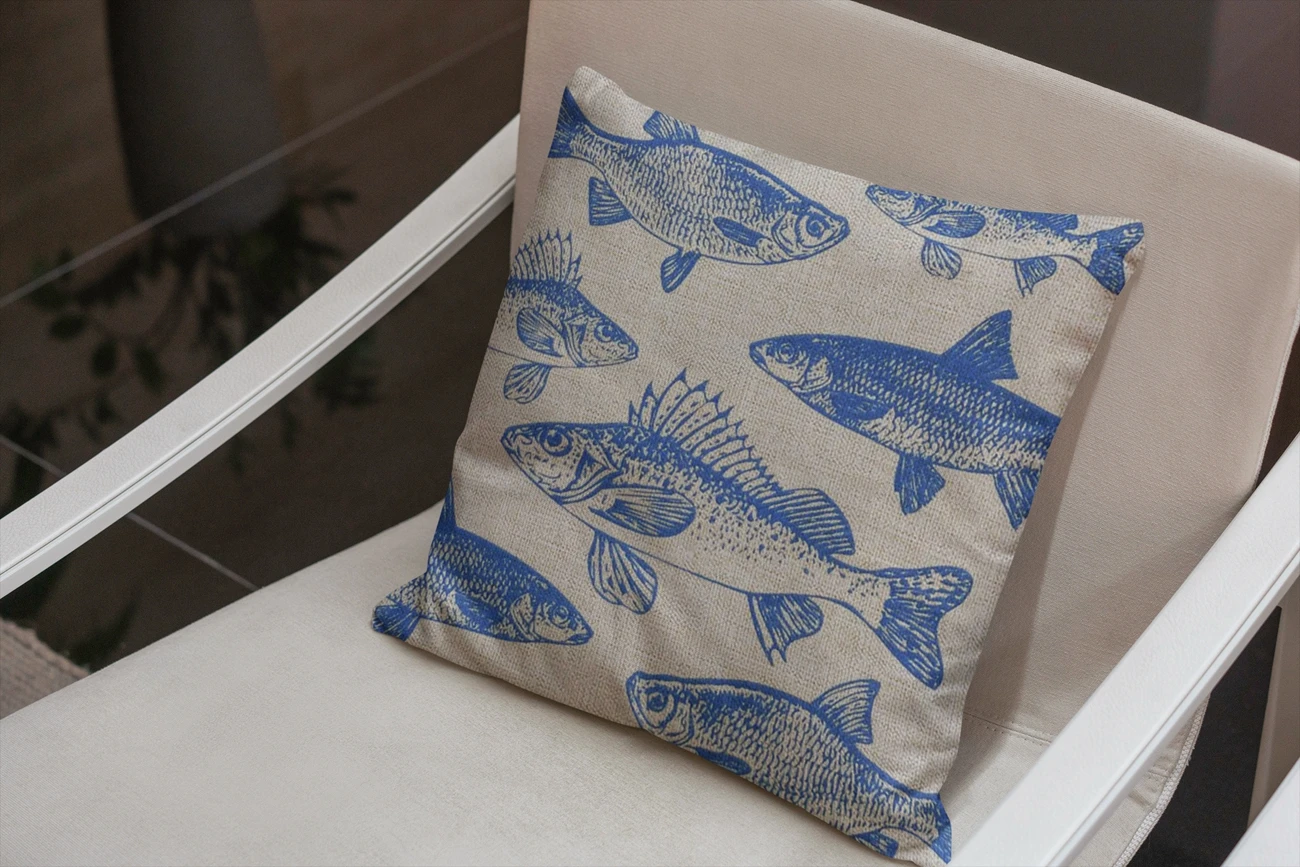 Наволочка с рыбками Декор для дома декоративная уличная Подушка Чехол наволочка