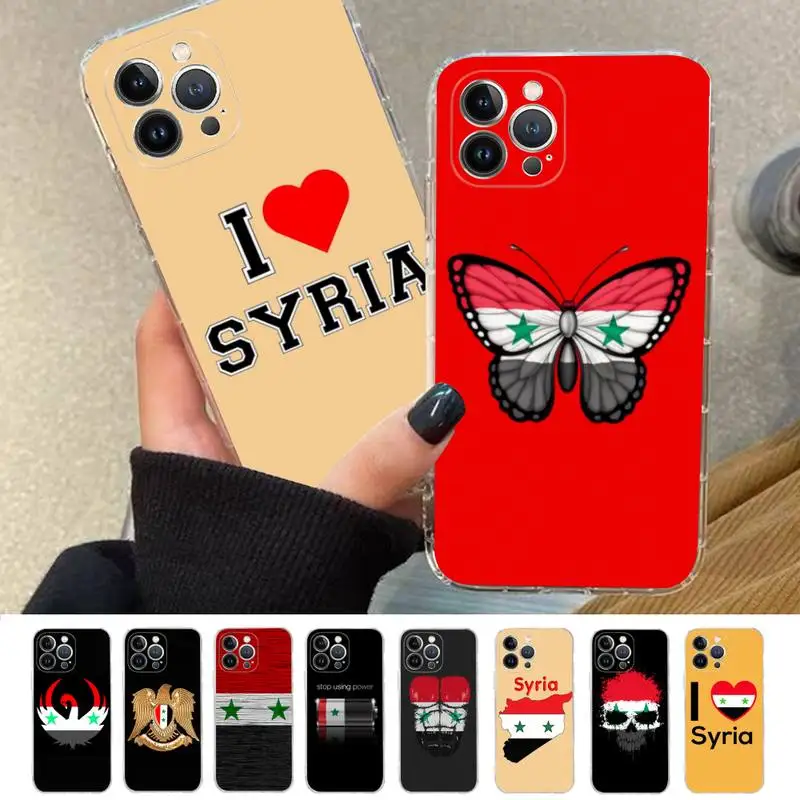 

Syria Flag Phone Case Silicone Soft for iphone 14 13 12 11 Pro Mini XS MAX 8 7 6 Plus X XS XR Cover
