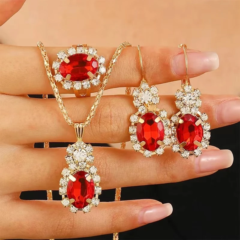 Элегантный Комплект Ювелирных Изделий Из 3 Предметов В Форме Зеленой Капли С