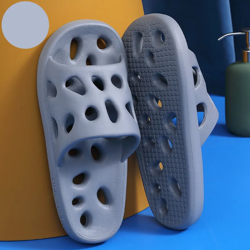 Hollow-out Summer Slippers Women Men Soft Sole Indoor Slides Sandals Couple Shoes Non-Slip  Home Bathroom Slippers