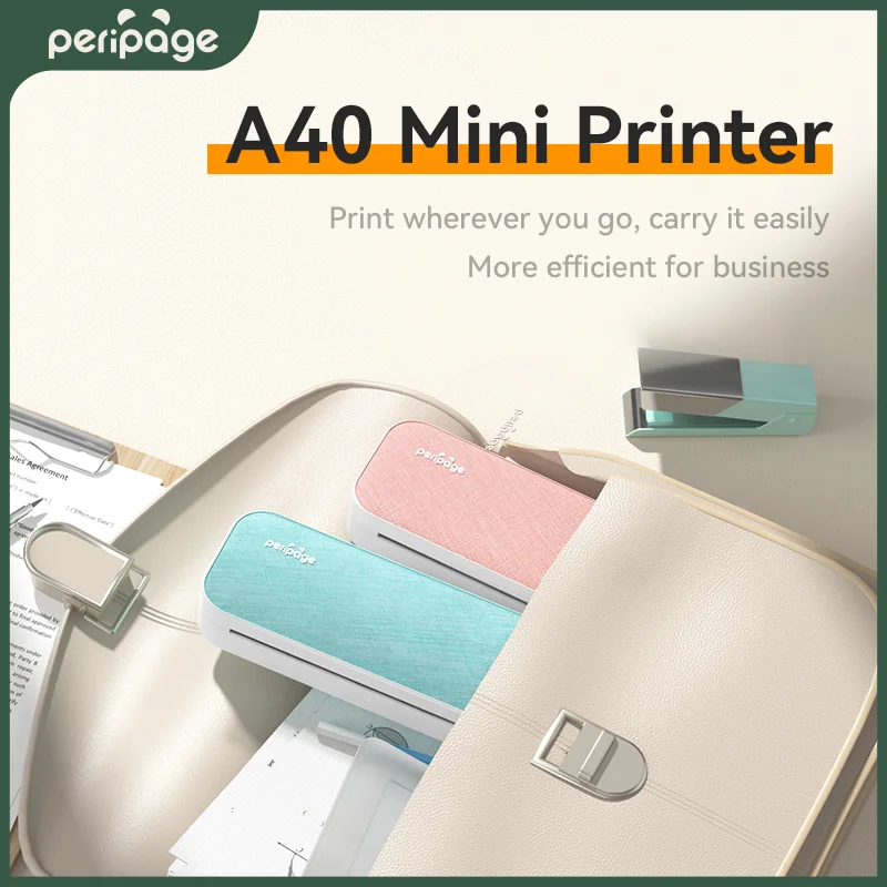 

Portable Peripage A4 Inkless Wireless Thermal Label Printer Document Printing Support PC Mobile Use Document Printer At Home
