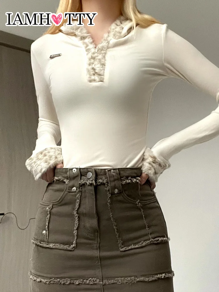 

Женское боди с леопардовым принтом, воротником из искусственного меха