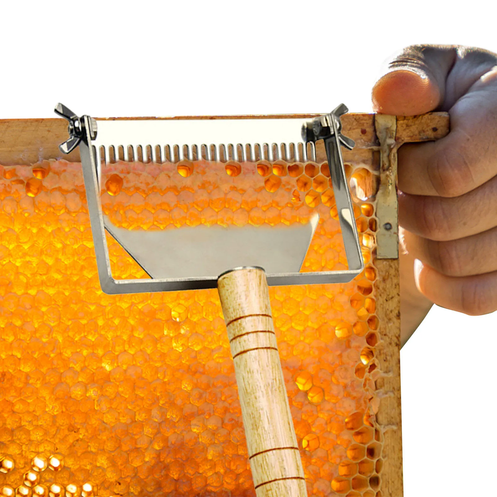 

Adjustable Honey Uncapping Scraper Wooden Handle Honey Cutting Shovel Adjustable Beekeeping Equipment Tool Honeycomb Honey