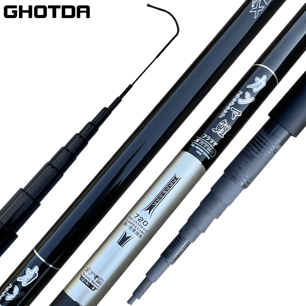 

GHOTDA Winter Fishing Rod 3.6/4.5/5.4/6.3/7.2M Freshwater Carp Feeder Ultralight Carbon Fiber Stream Power Hand Fishing Pole