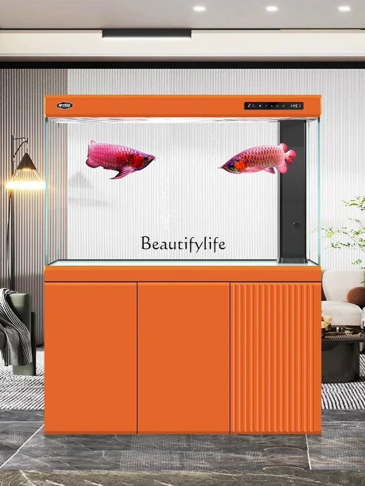 Жилая комната 2024 новый супер белый стеклянный большой аквариум для дома
