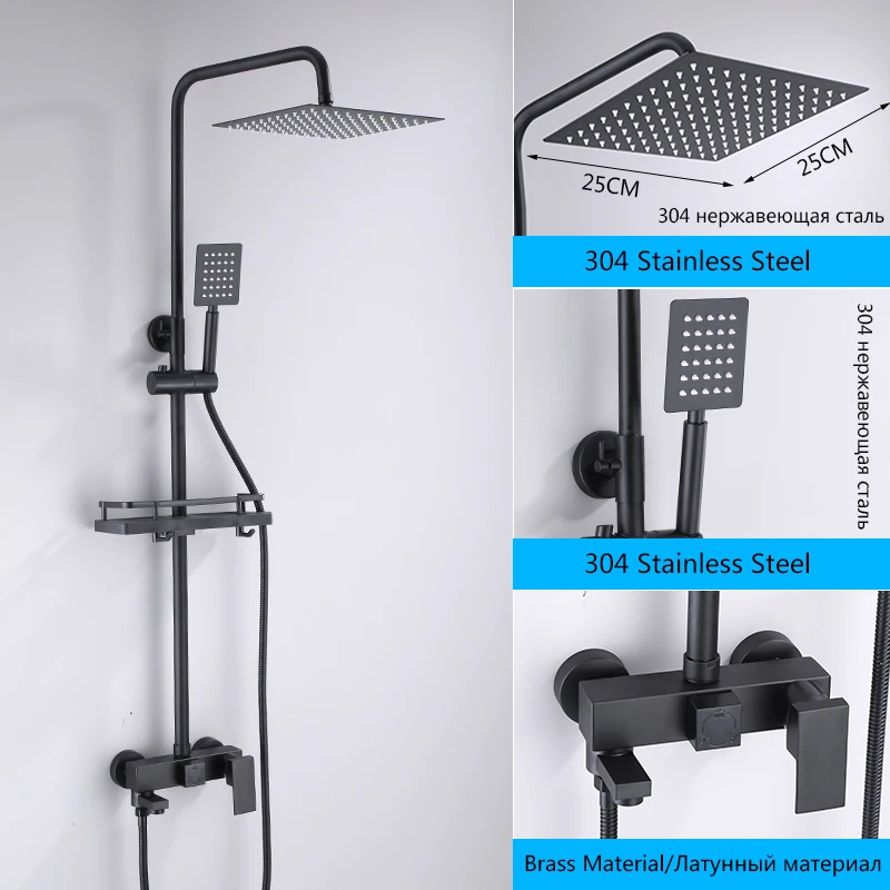 Смеситель для душа OXG классический черный/хром
