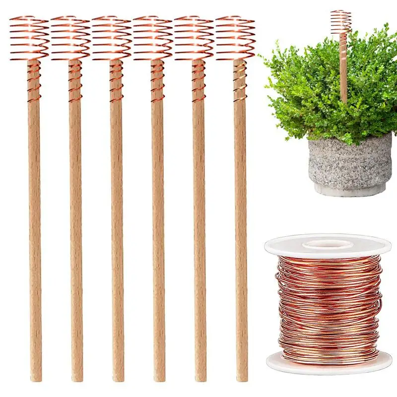 

Electro Culture Copper Antenna Coils Copper Coil Antennas For Growing Garden Plants 127 Feet Copper Wire And 6 Stake For
