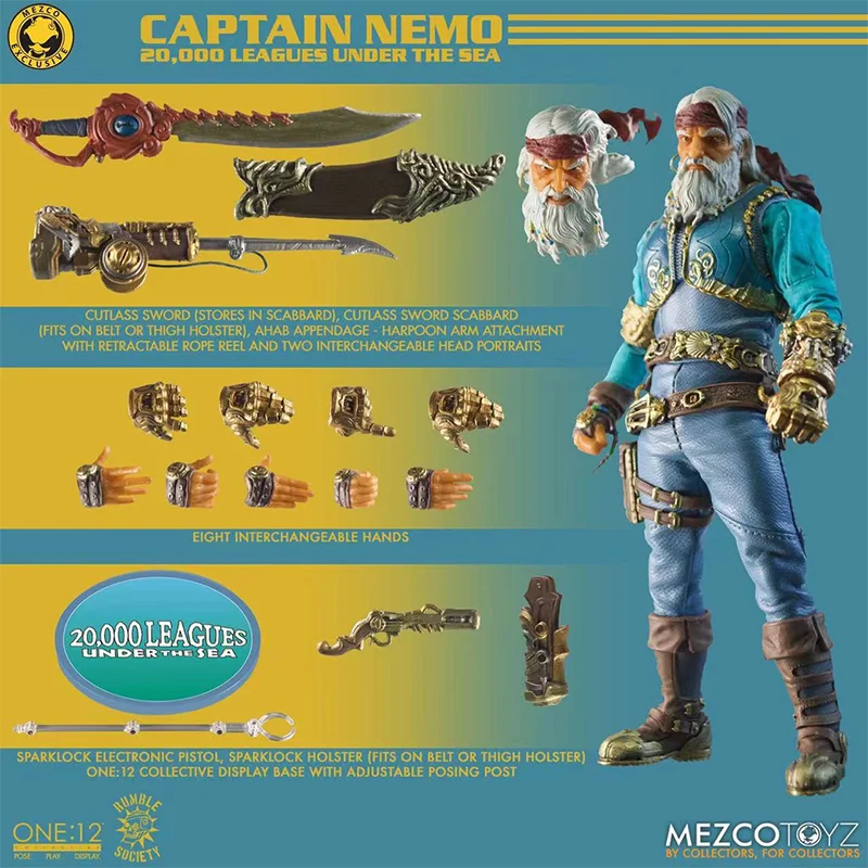 

100% Original MEZCO CAPTAIN NEMO 20.000 Leagues Under The Sea In Stock Anime Action Collection Figures Model Toys