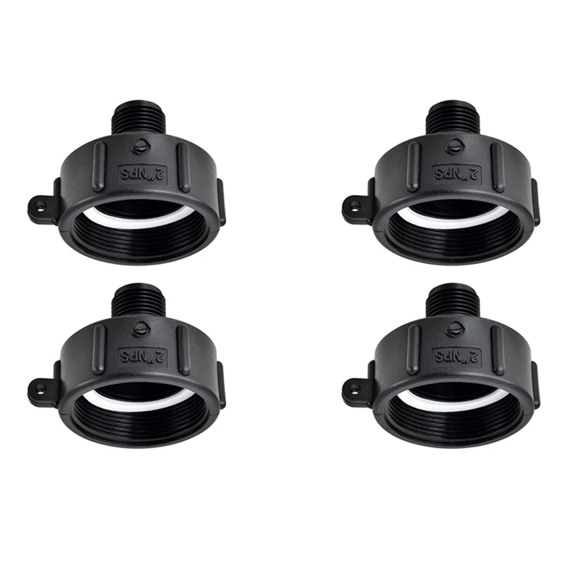 

Hot 4Pcs IBC Tote Adapter 275 330 IBC Adapter Fine Thread 2Inch NPS Water Tank Garden Hose Adapter Connector