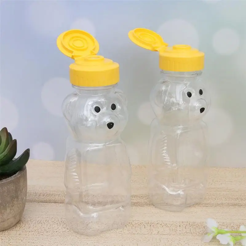 

180pcs 240ml Plastic Squeeze Condiment Bottles Bear Shape Honey Sauce Mustard Jam Dispenser