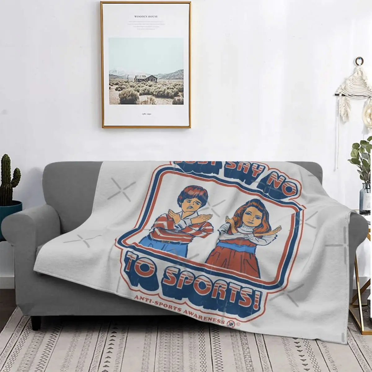 

Say No To Sports Blanket Bedspread On The Bed Beach Sofa Bed Queen Bed Hairy Winter Bed Covers