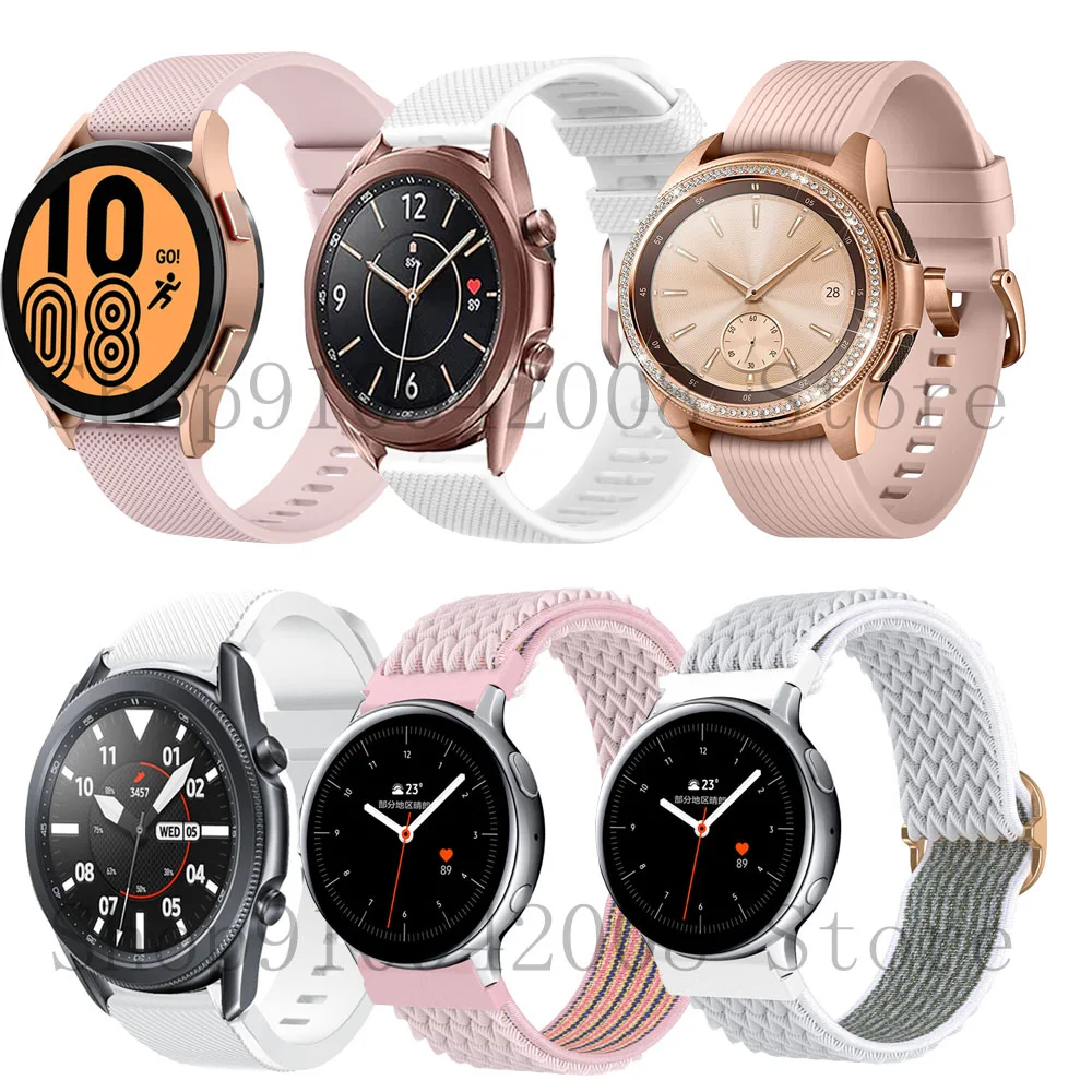 

Silicone Strap For Samsung Galaxy Watch 3 41mm 42mm 45mm 46mm Active2 44mm 40mm Gear S3 Garmin Venu Vivoactive 3 Huawei GT Band