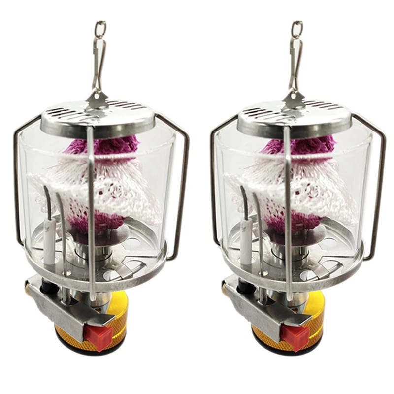 

2X Outdoor Camping Gas Lantern Portable Mini Gas Light Tent Lamp Torch Hanging Lamp For Camping Hiking