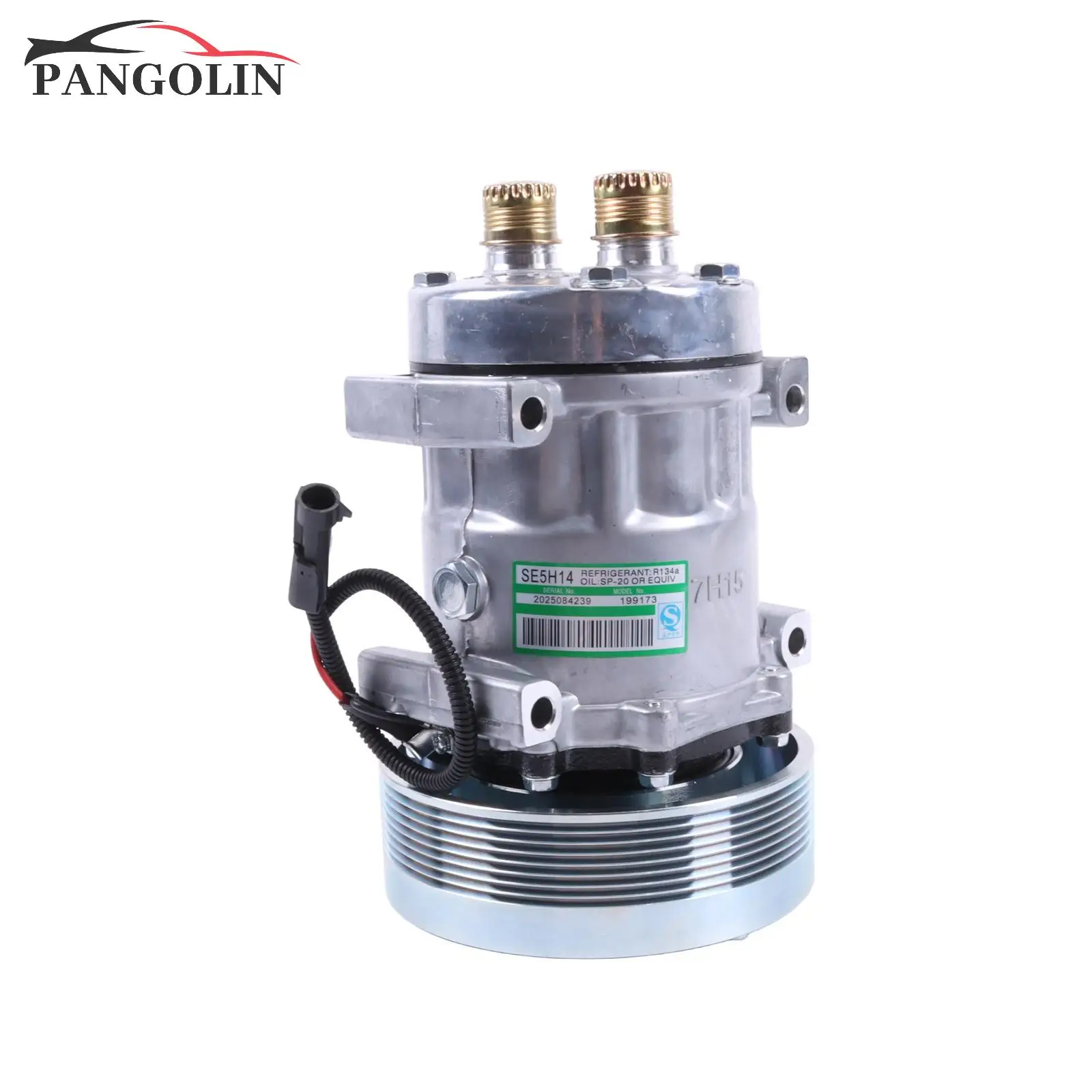 Фото Компрессор кондиционера 12V 8PK для тракторов New Holland TG255, TG285, TG210, Case MX230, MX285, MX210 (номера деталей: 317008A3, 86993463, 504078610, 75R-81412) №1
