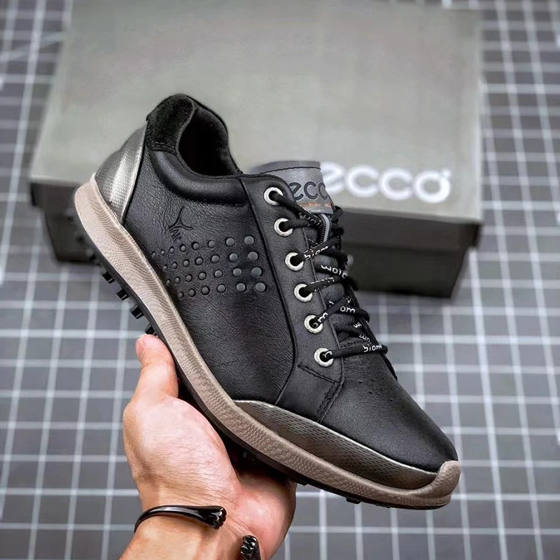 

New Men Golf Shoes Genuine Leather Spikeless Outdoor Golf Walking Sport Sneakers Breathable Mens Sport Trainers