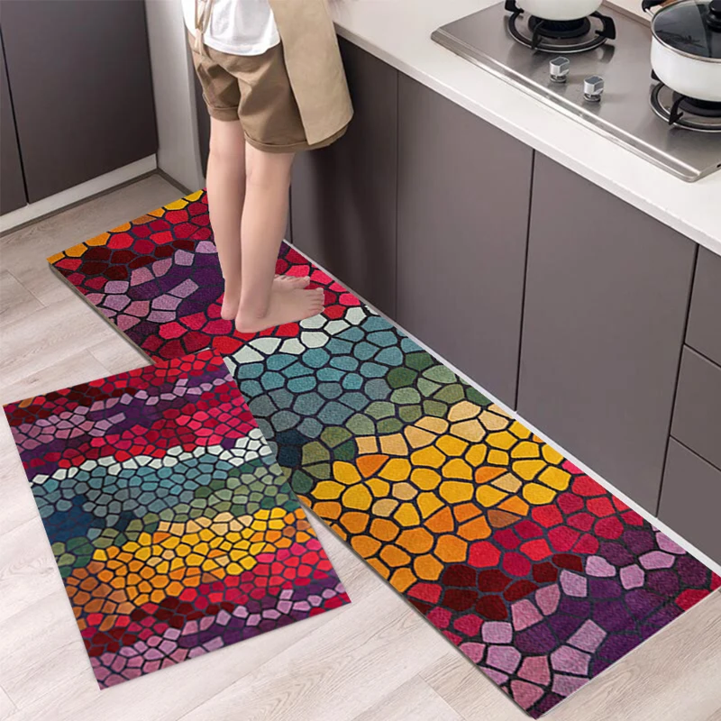 

Colorful Carpet Rugs Floor Non-Slip Tapices Kitchen Door Foot Mat Living Room Decoration Home Decor