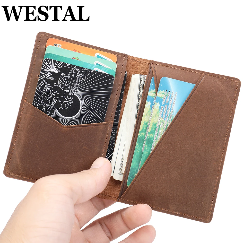 

WESTAL мужской кошелек, винтажный кожаный матовый Длинный кошелек, мужской кошелек ID держатель для карт, сумка для денег, роскошный тонкий кошелек, ручной клатч