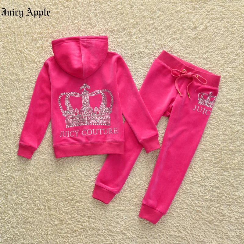 Juicy Apple Tracksuit Children's clothing Set Spring Autumn Sweatshirt Hooded Top + Pants Sport Suit Boys Girls Two Piece Sets enlarge