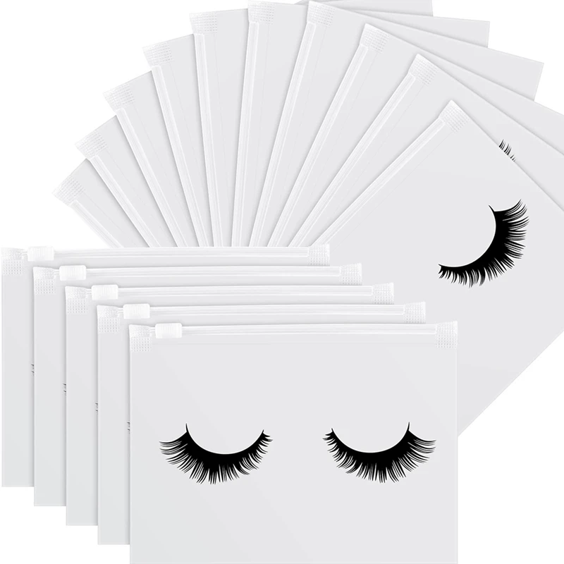 

HOT-100 Pieces Eyelash Aftercare Bags Eyelash Makeup Bags Empty Lash Cosmetic Pouch Travel Make Up Cases Toiletry Bag