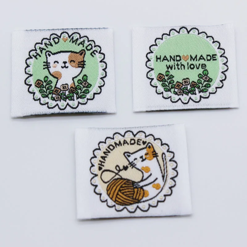 100 шт. тканые этикетки ручной работы/DIY для предметов работы/этикетки