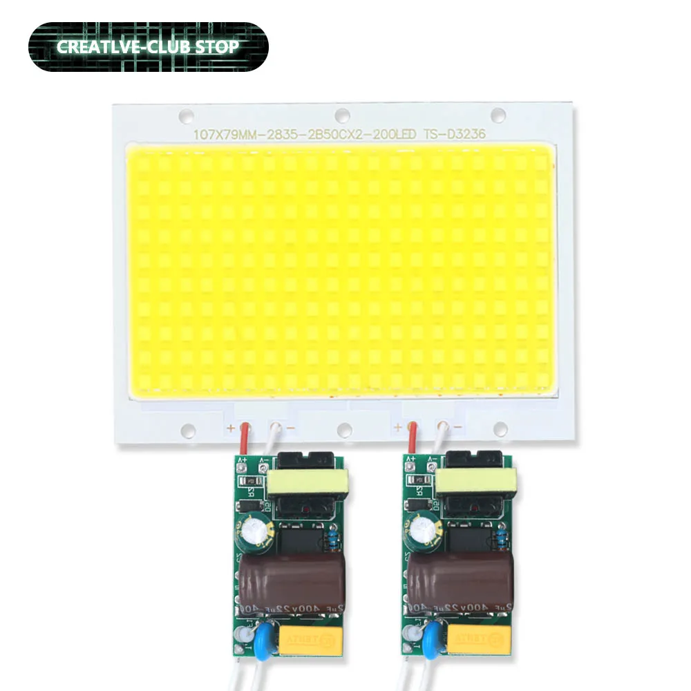 LED Chip 100W 150W 200W With Driver AC220V High Power Diodes Light Beads SMD2835 Outdoor Flood Lights Cold White