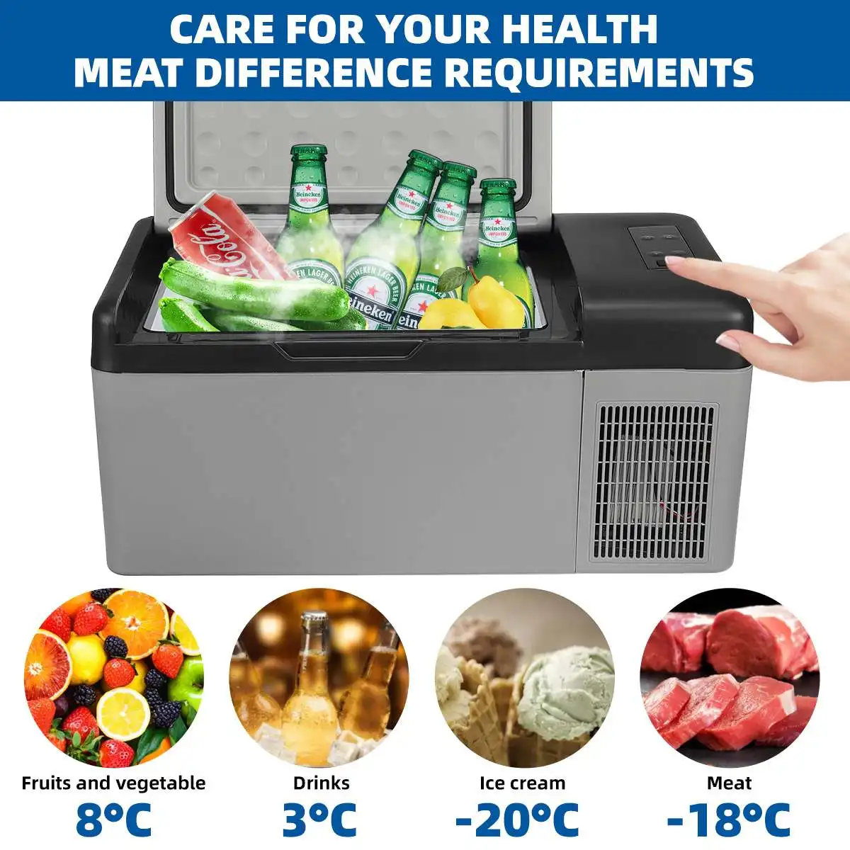 

DC 12/24V Car Mini Refrigerator Cooler Warmer Mini Refrigerator Outdoor Camping Portable Refrigerator Compressor Car Freezer