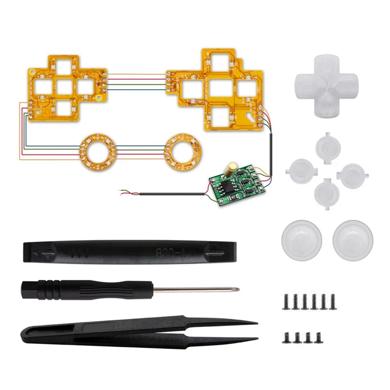 

LED Model Kit For PS4 Wireless Controller Colors Light Board DIY Button Analog Joystick Game Handle Gamepad Repair Part