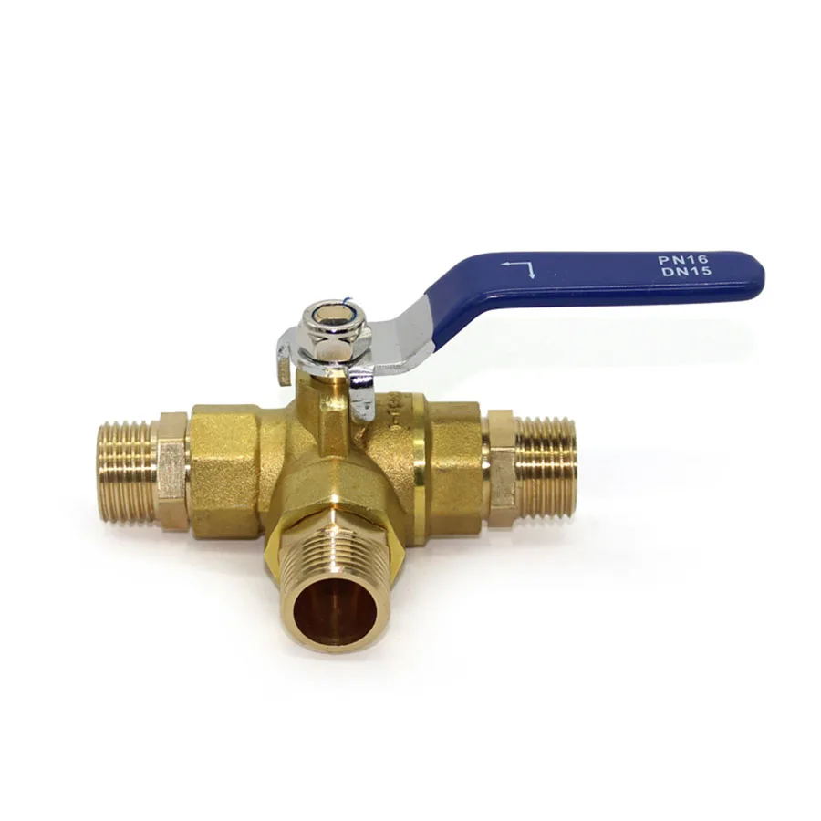 1/4 &quot3/8" 1/2 &quot3/4" 1 &quotBSP Мужской полный порт l-порт t-порт Трехходовой латунный
