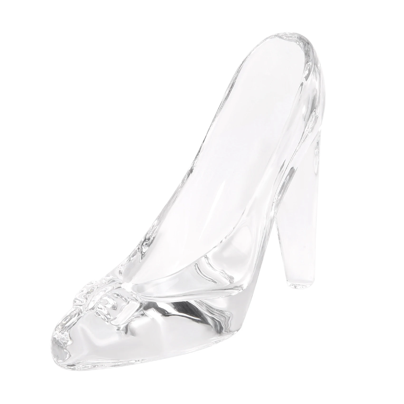 

Crystal Glass Birthday Gift Home Decor Cinderella High-Heeled Wedding Figurines Miniatures Ornament