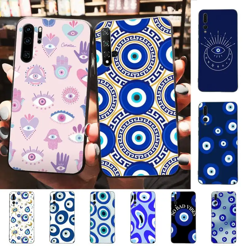 

Lucky Eye Blue Evil Eye Phone Case for Huawei P30 40 20 10 8 9 lite pro plus Psmart2019