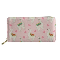 cartoon alpaca heart print long wallet waterproof premium zipper%c2%a0portomonee personalized customized woman portable coin purse