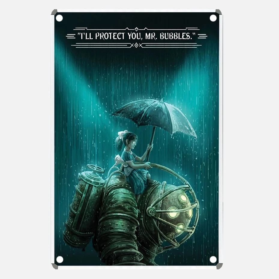 

Surrealism Canvas Painting Abstract Poster Print On Metal Saving Mister Bubbles Blue Pictures Wall Decor Living Room Tin Signs