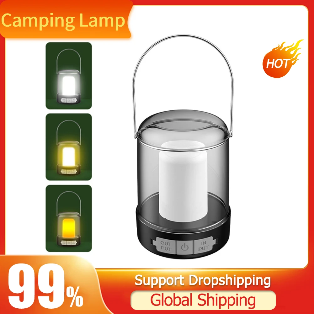 

Винтажные металлические подвесные мини-фонари с батареей 1200/2400 мАч, светодиодный фонарь для кемпинга с теплым светом, перезаряжаемый фонар...