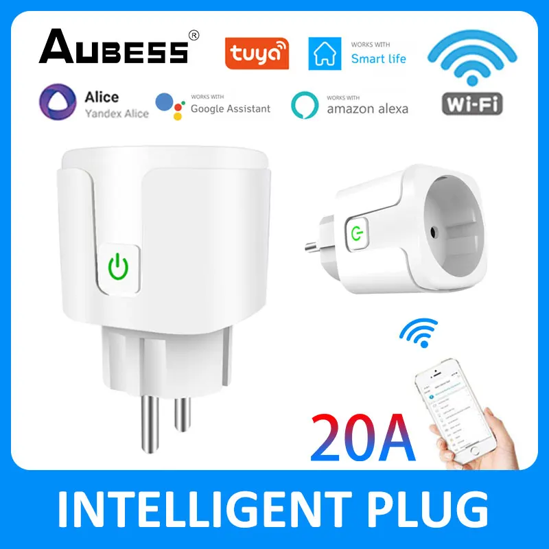 

Смарт-розетка Tuya 20A с поддержкой Wi-Fi и евророзеткой