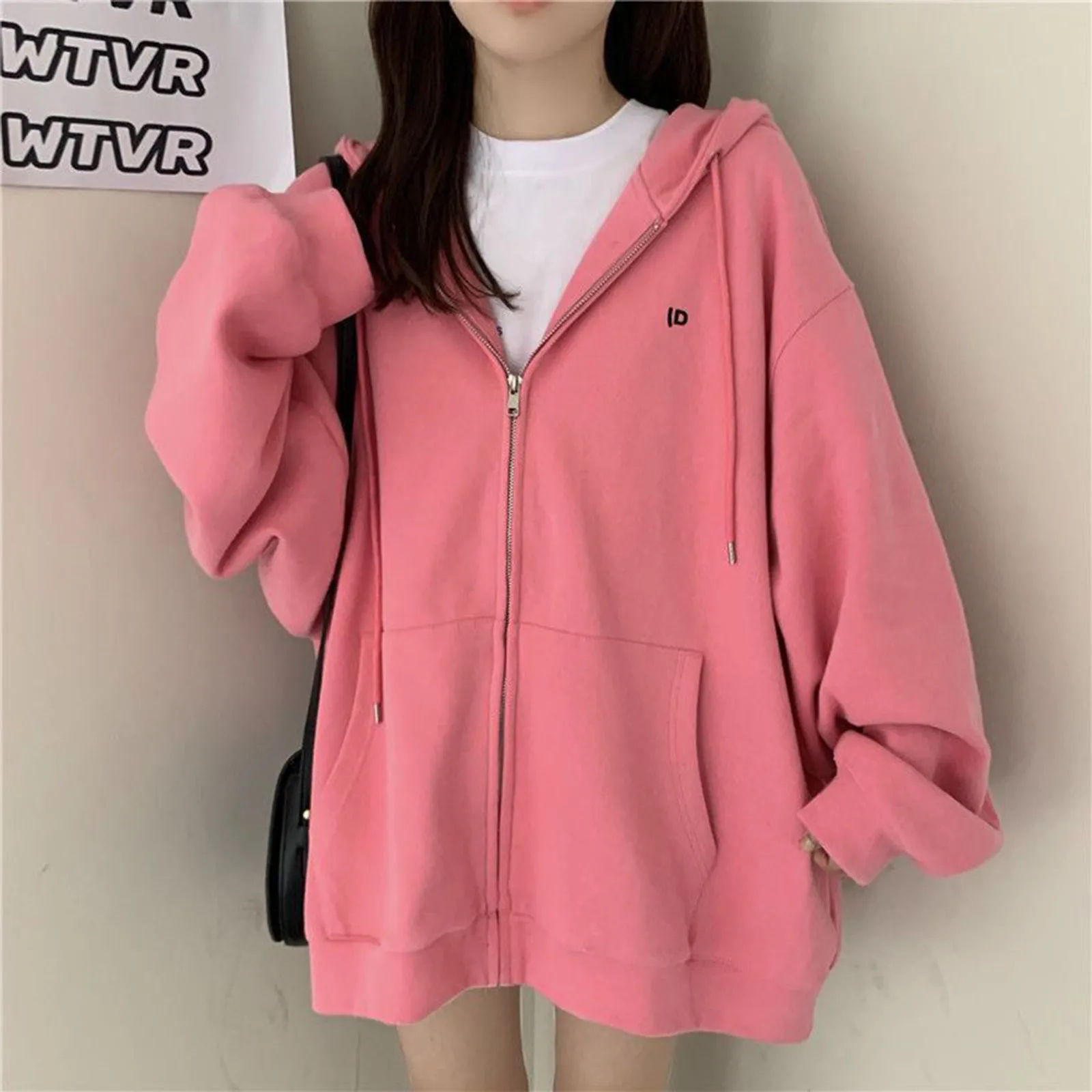 

Long Blouse Loose Sweatshirt Womens Irregular Pullover Sleeve Tops Print Solid Women's Hoodies & Clothe with Pocket Woman Hoodie