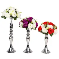 Silver Gold White Flower Rack Road Lead Wedding DIY Party Decoration Metal Candlestick Flower Stand Vase Table Centerpiece Event