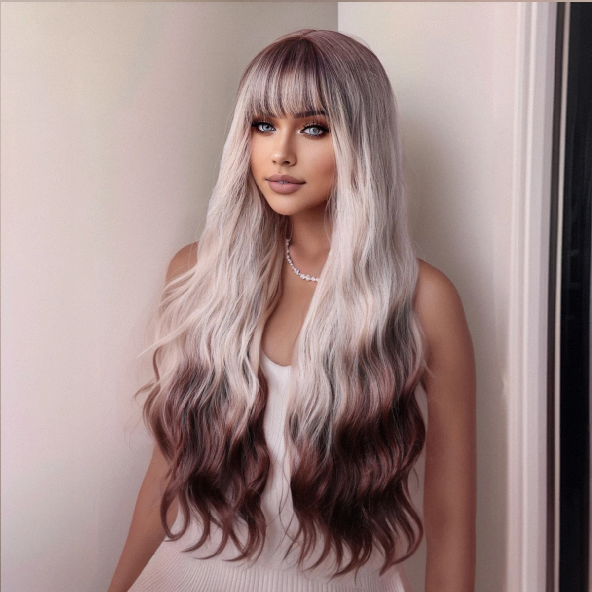 Прямые длинные волнистые женские синтетические термостойкие волоконные