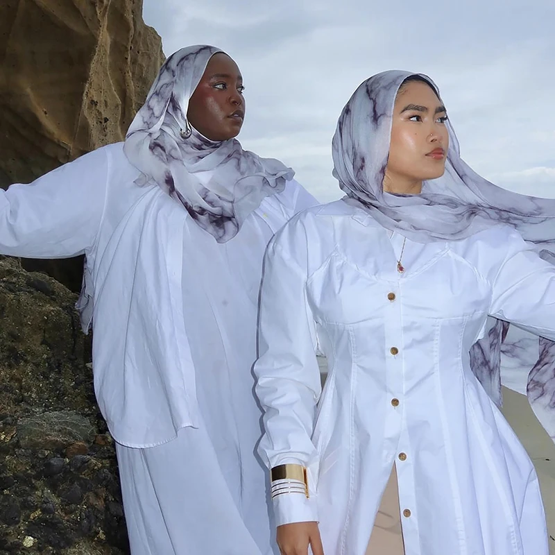 Новый акварельный модальный шарф-хиджаб дышащий мягкий длинный модный шарф