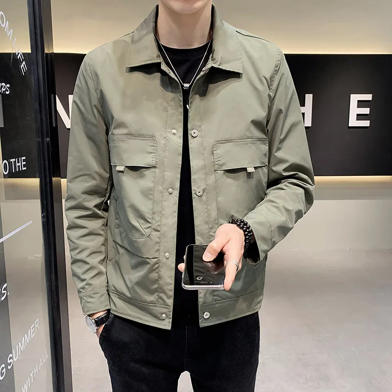 

Spring 2022 New Men's Short Lapel Cargo Jacket Jacket Tide Brand All-match Clothes JK8861-3XL 4XL