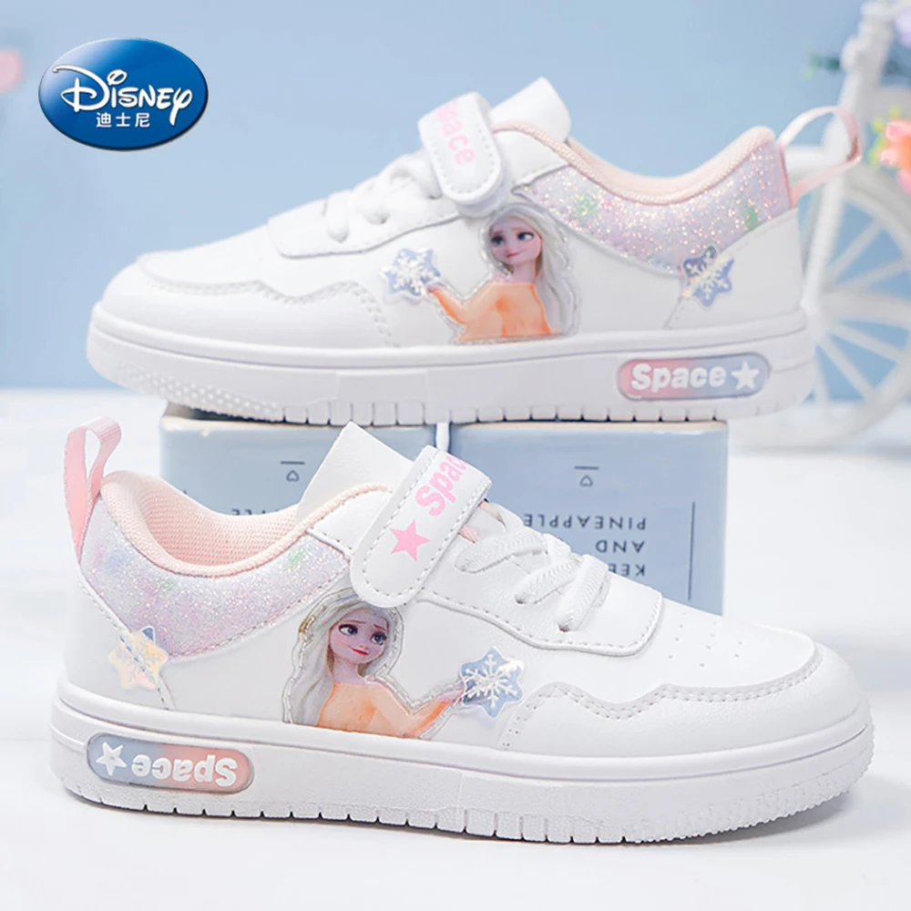 

Disney Kids Breathable Board Shoes For Spring Autumn Girls Lovely Elsa Princess Casual Shoes Children's Fashion Soft Bottom Shoe