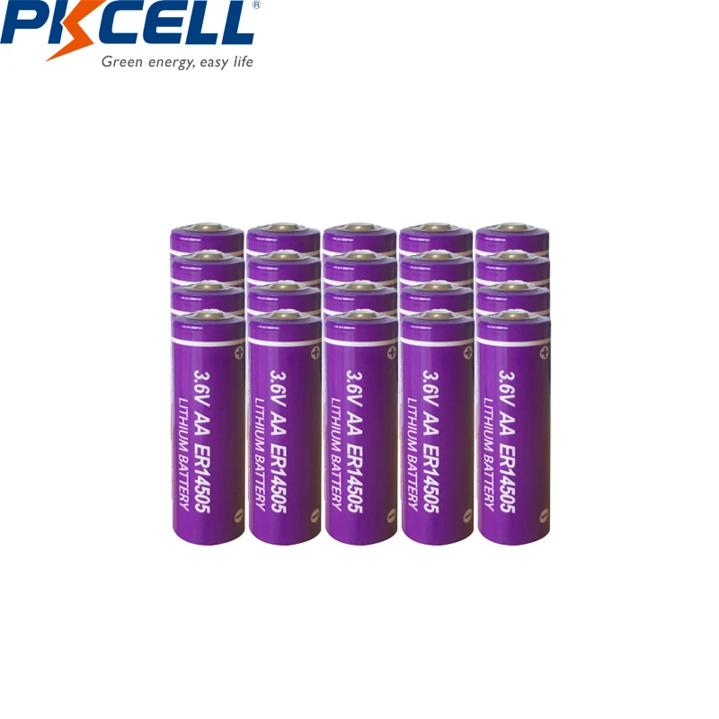 

20Pcs/LOT PKCELL LiSOCl2 ER14505 LS14505 AA 3.6V 2400mAh Lithium Battery Batteries For Medical Devices