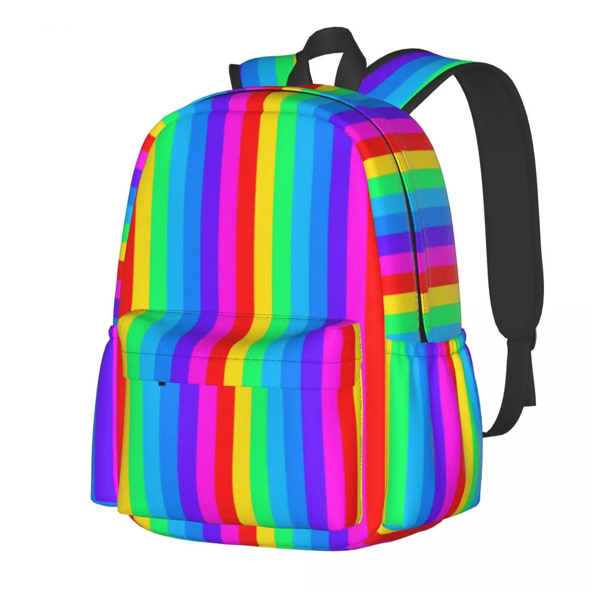 

Рюкзак в радужную полоску с красочным принтом, уличные рюкзаки для студентов, унисекс, крутые школьные сумки, большой рюкзак на заказ
